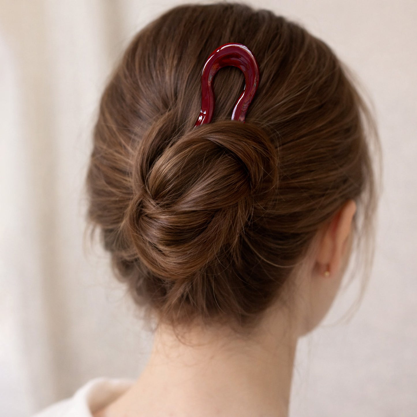 Épingle à Chignon Française Ondulée Passion Rubis
