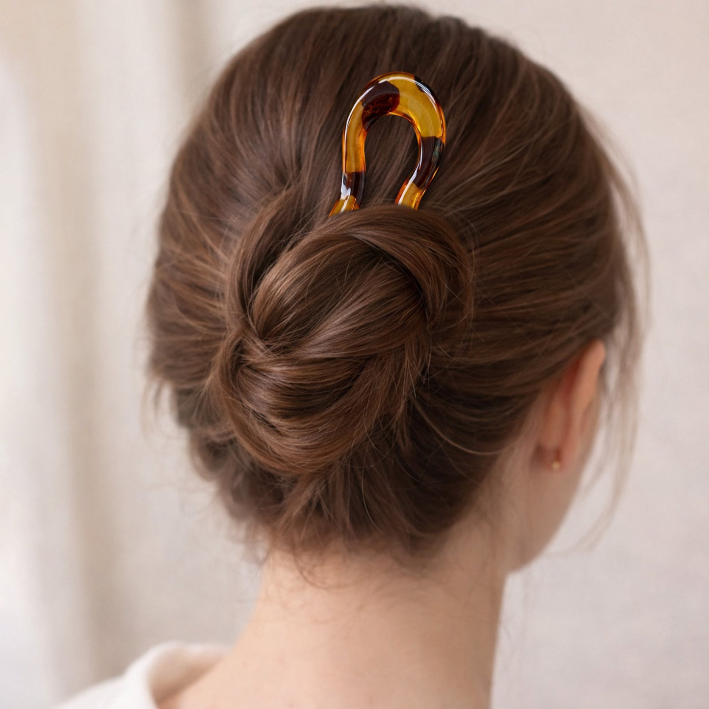 Épingle à Chignon Française Ondulée Miel Ambrée