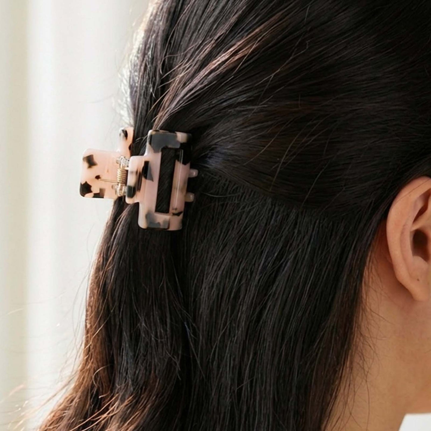 Mini Pince Cheveux Crocro Vintage Léopard Beige