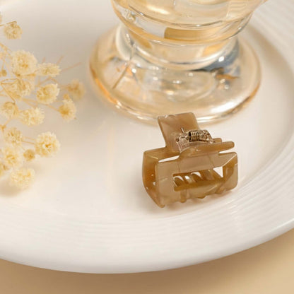 Mini Pince Cheveux Crocro Vintage Effet Glossy Caramel