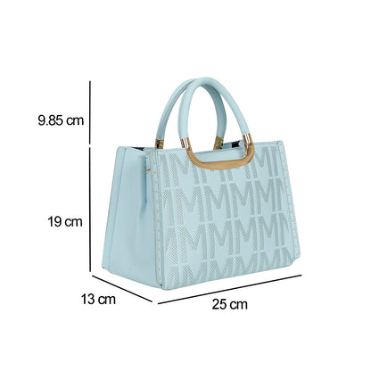 Sac à Main Imprimé Monogramme Le Reflet Bleu Clair