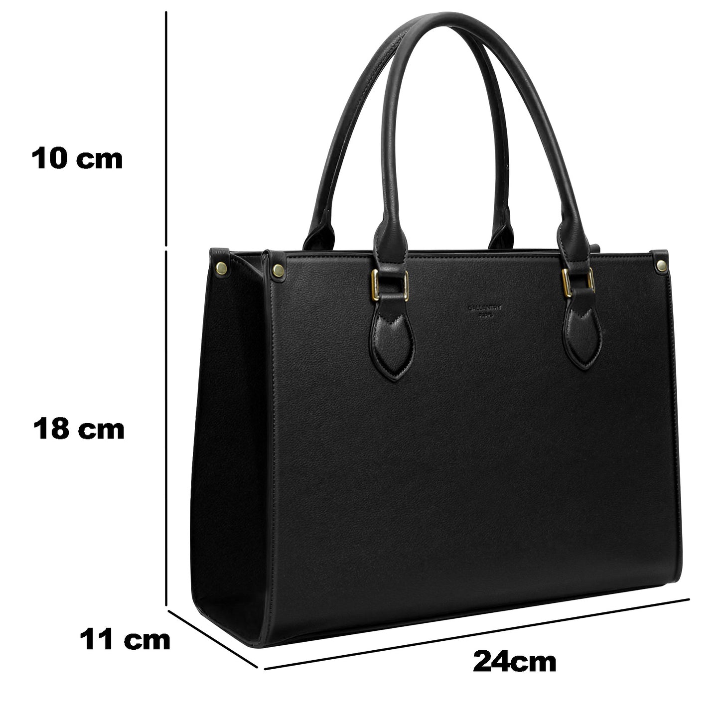 Sac Tote Élégant en Similicuir Liégé Louisianna Noir
