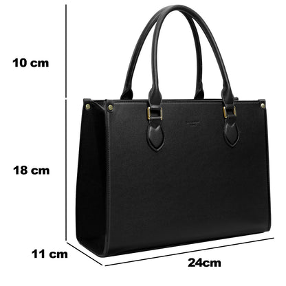 Sac Tote Élégant en Similicuir Liégé Louisianna Noir