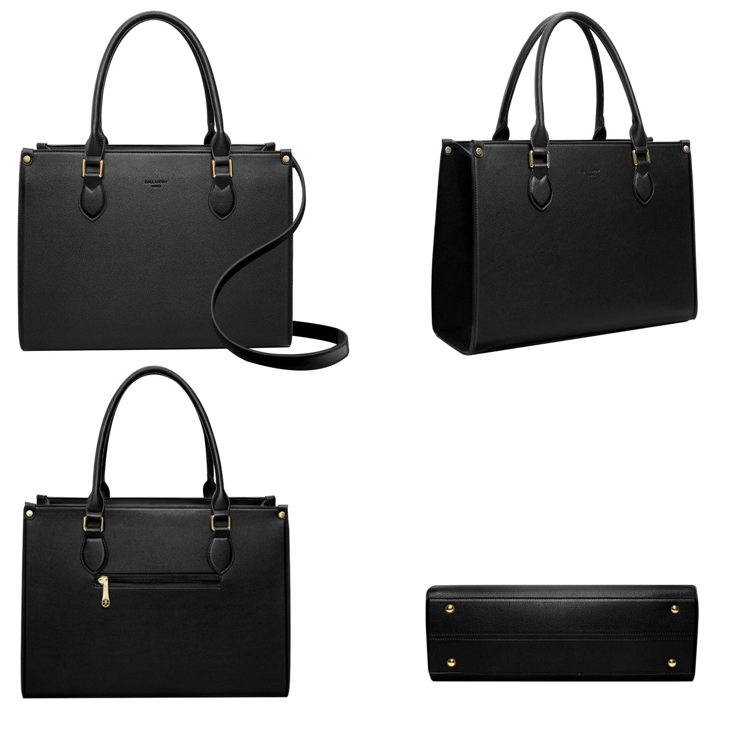 Sac Tote Élégant en Similicuir Liégé Louisianna Noir