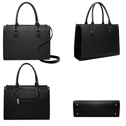 Sac Tote Élégant en Similicuir Liégé Louisianna Noir