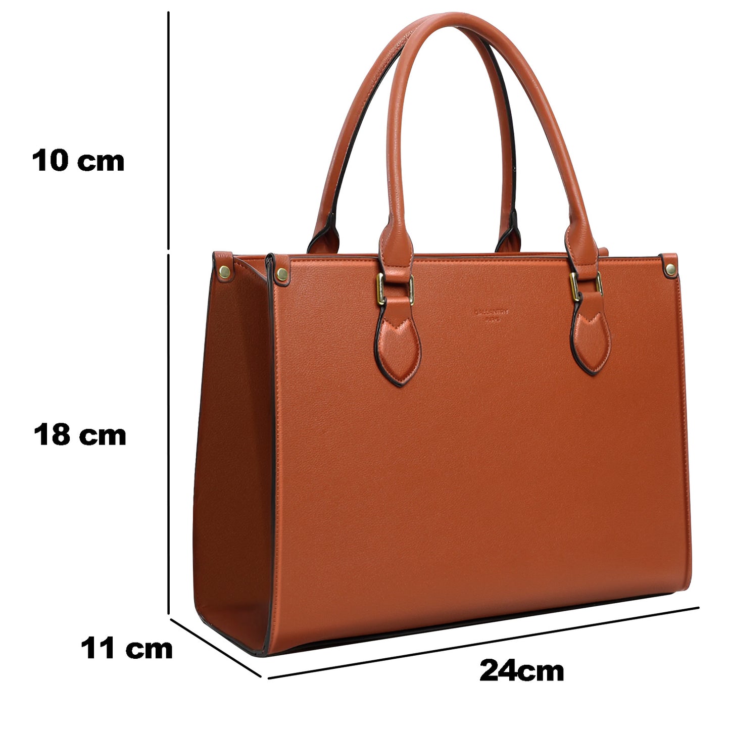 Sac Tote Élégant en Similicuir Liégé Louisianna Marron