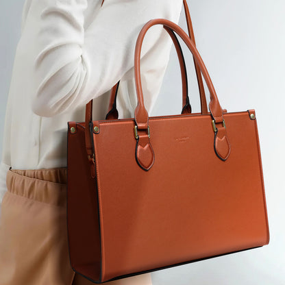 Sac Tote Élégant en Similicuir Liégé Louisianna Marron
