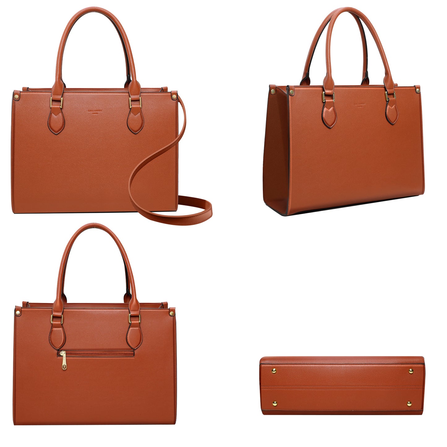 Sac Tote Élégant en Similicuir Liégé Louisianna Marron