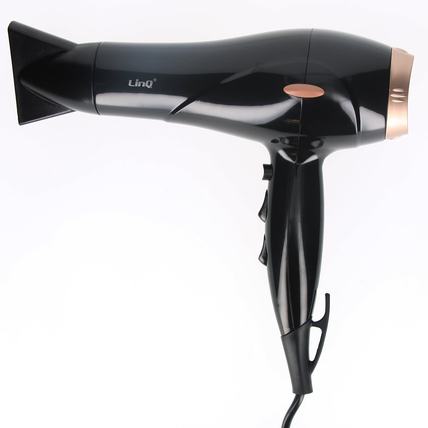 Sèche-cheveux Professionnel LinQ Noir Doré avec Embout Amovible
