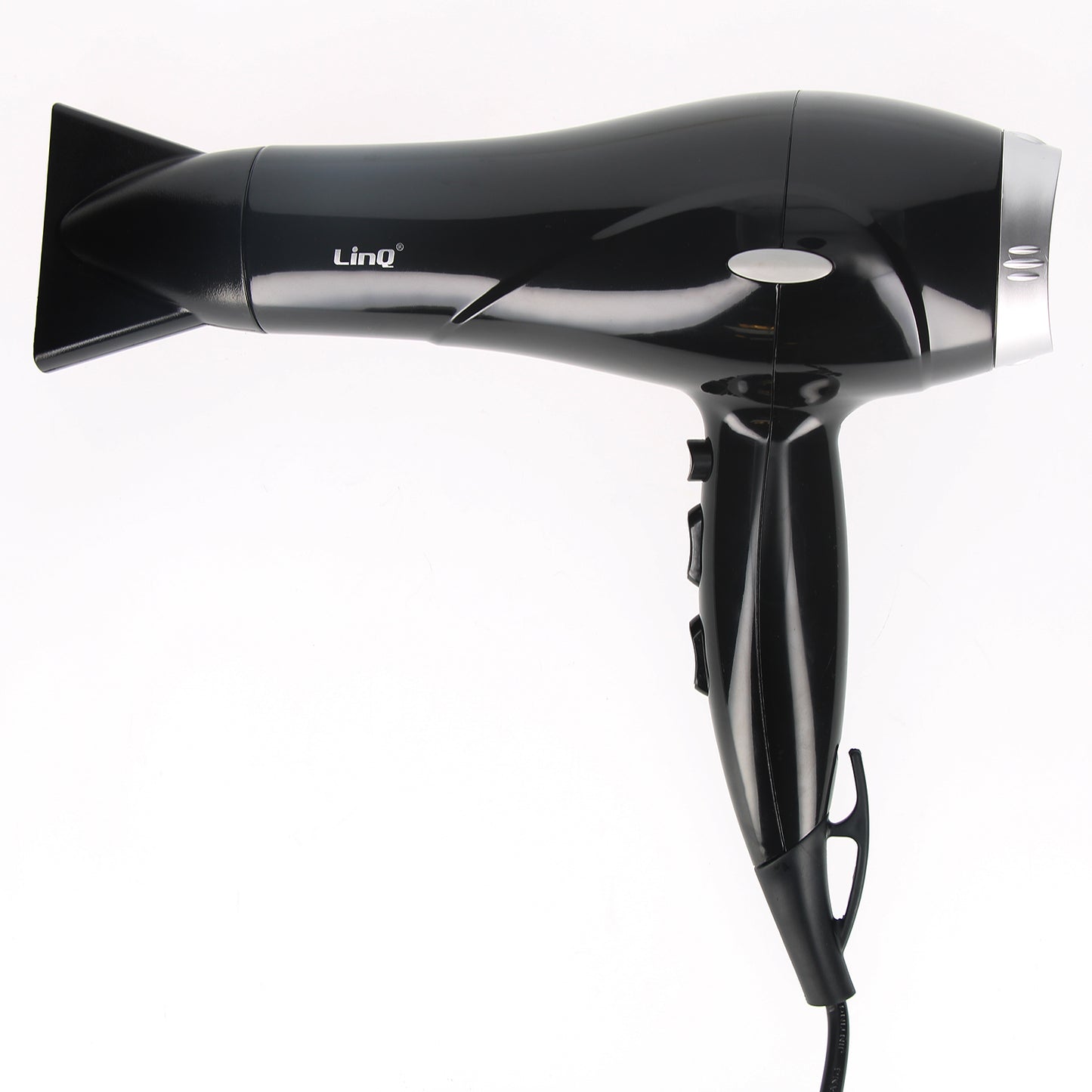 Sèche-cheveux Professionnel LinQ Noir Argent avec Embout Amovible