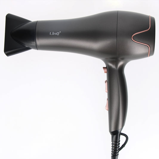 Sèche-cheveux Professionnel LinQ Noir Carbone avec Embout Amovible