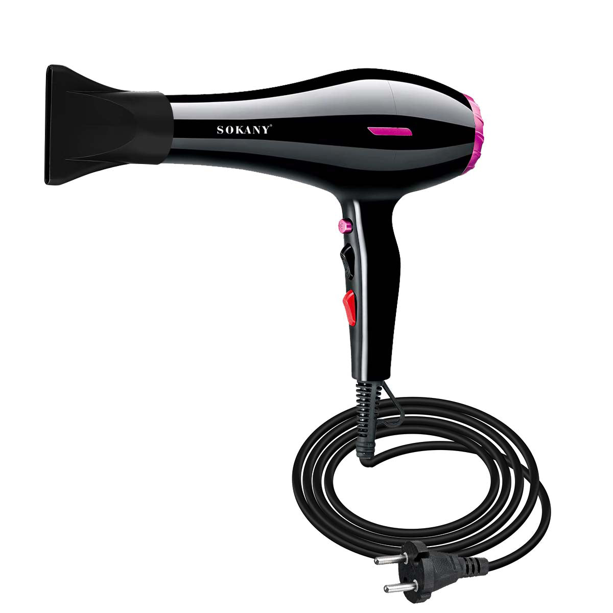 Sèche-Cheveux SOKANY Noir avec Embout Concentrateur