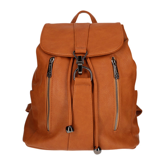 Sac à Dos Silhouette Chic en Similicuir Marron