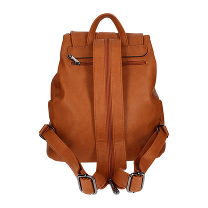 Sac à Dos Silhouette Chic en Similicuir Marron