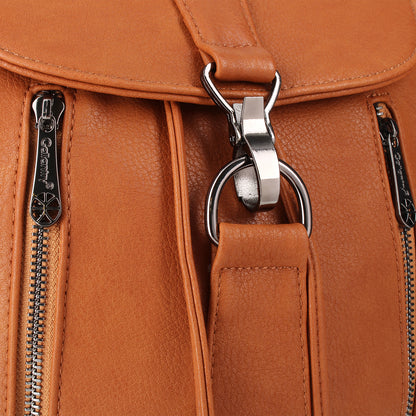Sac à Dos Silhouette Chic en Similicuir Marron