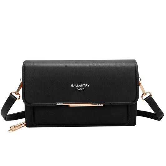 Pochette Chic à Bandoulière en Similicuir Le Monochrome Noir
