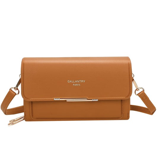 Pochette Chic à Bandoulière en Similicuir Le Monochrome Marron