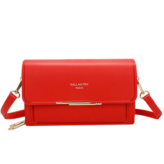 Pochette Chic à Bandoulière en Similicuir Le Monochrome Rouge
