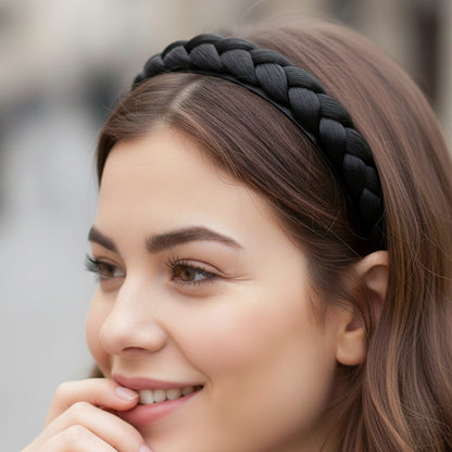 Serre-tête Couronne Tressée Maryrose Noir