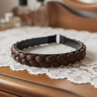 Serre-tête Couronne Tressée Maryrose Marron Foncé