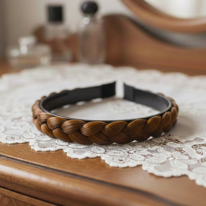 Serre-tête Couronne Tressée Maryrose Marron Clair