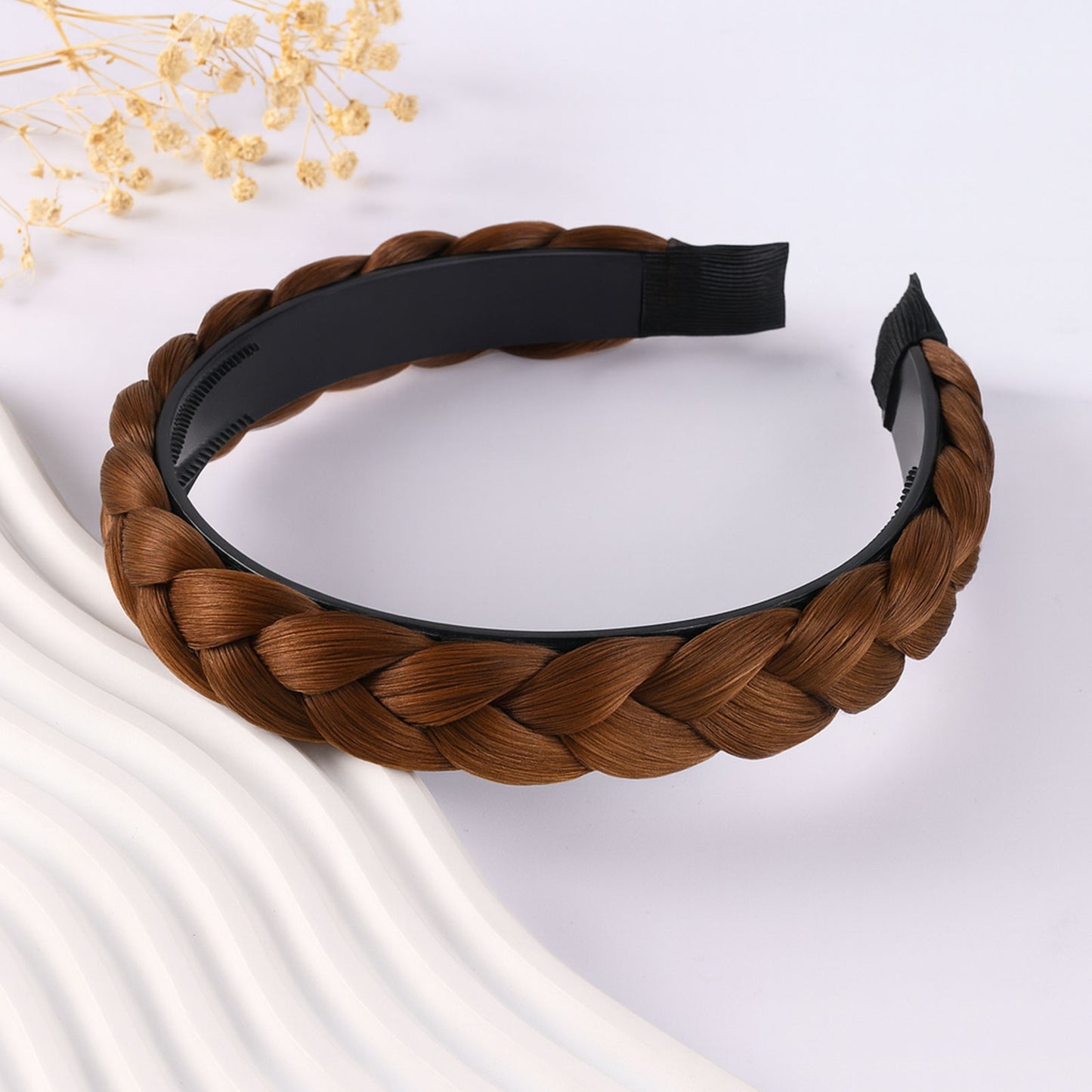 Serre-tête Couronne Tressée Maryrose Marron Clair