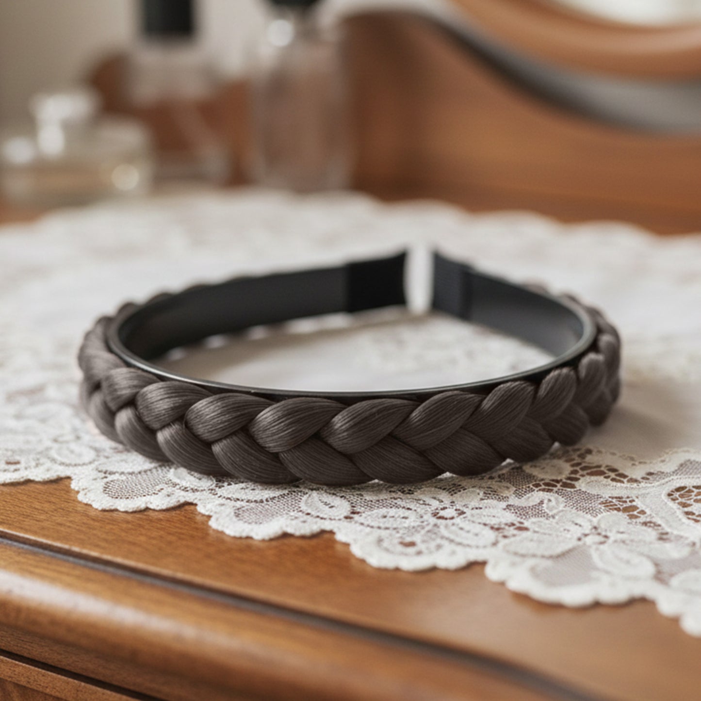 Serre-tête Couronne Tressée Maryrose Châtain