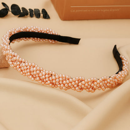 Serre-tête élégant en perles or rose