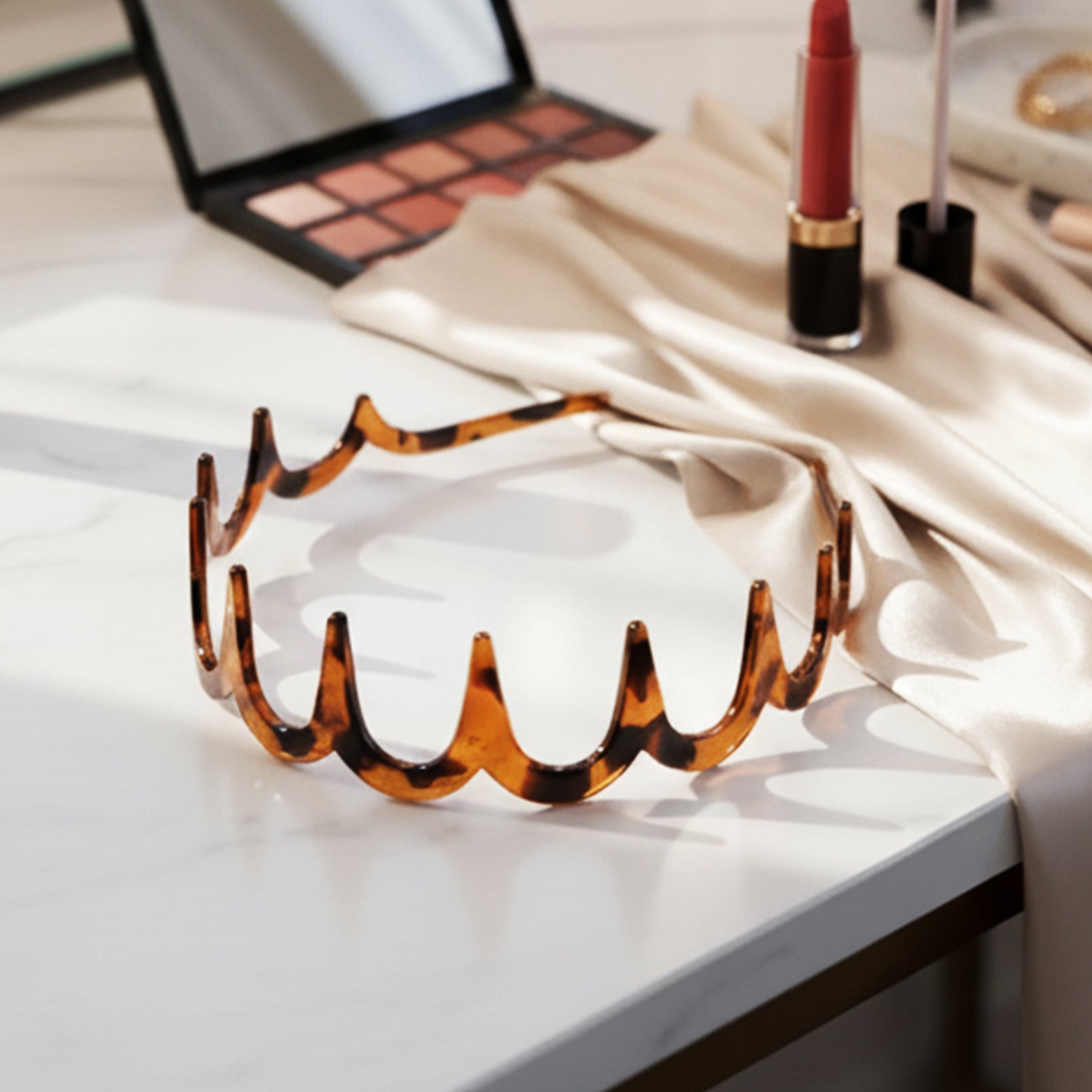 Serre tête Havana Wave Rythm Transparent Ambré Marron Foncé