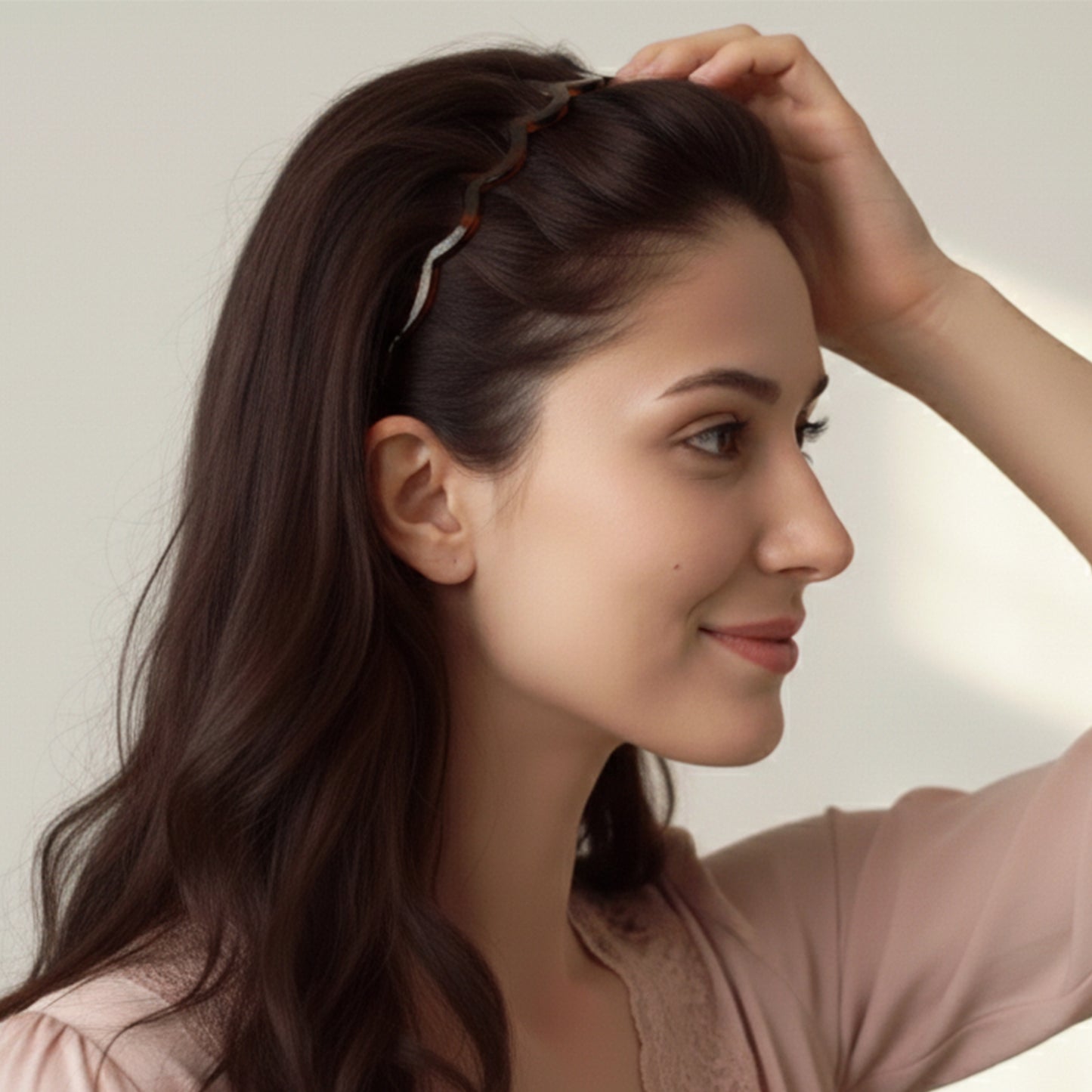 Serre tête Havana Wave Rythm Transparent Ambré Marron Foncé