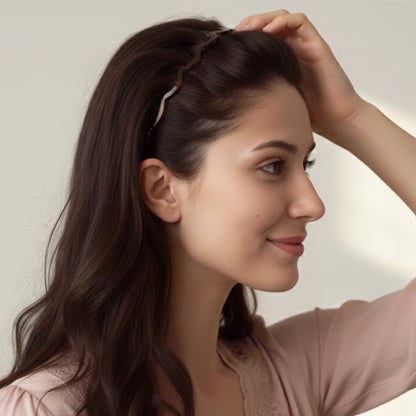 Serre tête Havana Wave Rythm Transparent Ambré Marron Foncé