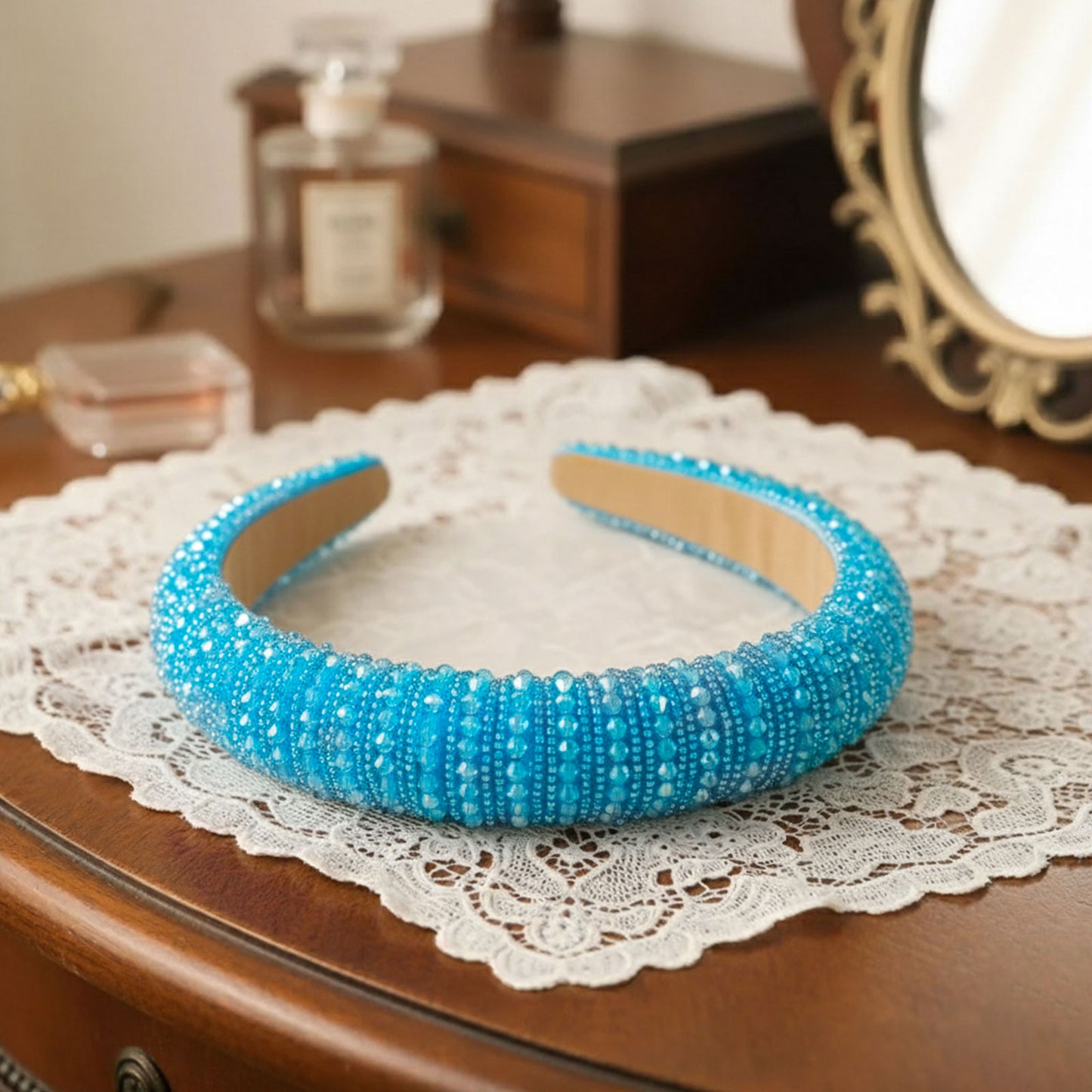 Serre-tête Large Angie Aqua Spark