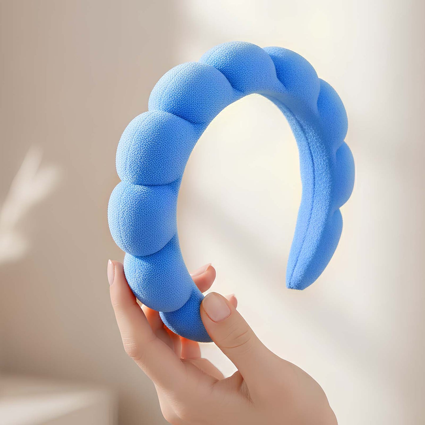 Serre-tête Spa Rembourré pour Soins Nuage Doux Bleu