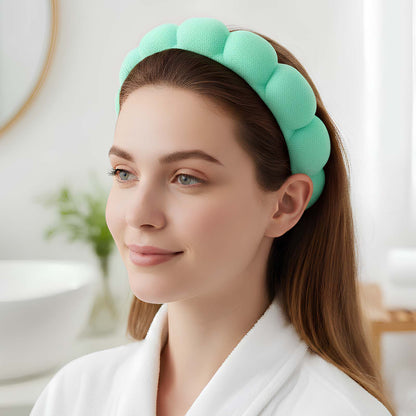 Serre-tête Spa Rembourré pour Soins Nuage Doux Vert Menthe