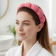Serre-tête Spa Rembourré pour Soins Nuage Doux Rose Corail