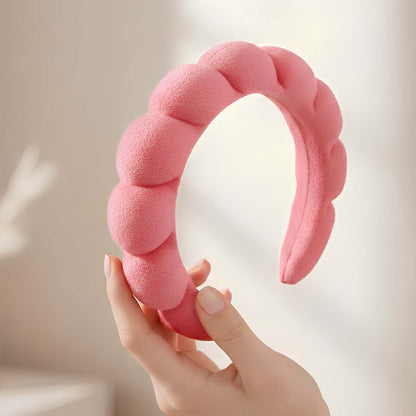 Serre-tête Spa Rembourré pour Soins Nuage Doux Rose Corail