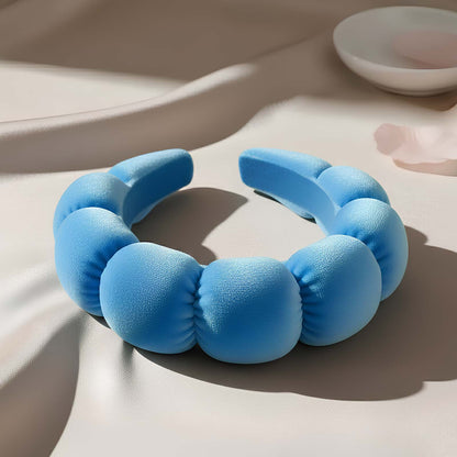 Serre-tête Spa Rembourré pour Soins Nuage Doux Effet Ombré Bleu Ciel