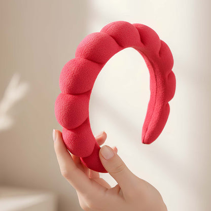 Serre-tête Spa Rembourré pour Soins Nuage Doux Rouge