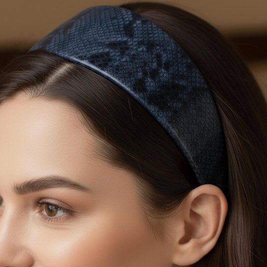 Serre-tête Large en Similicuir Céline Imprimé Python