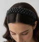 Serre-tête Large Nyssa Couronne de Perles Noir