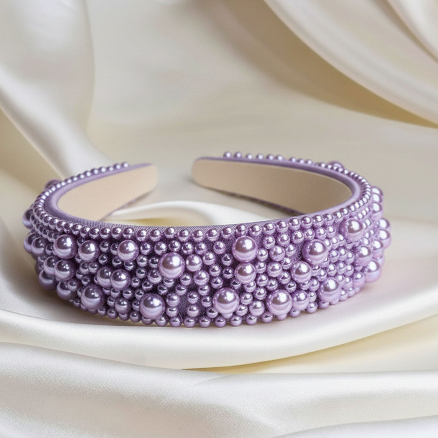 Serre-tête Large Nyssa Couronne de Perles Violet