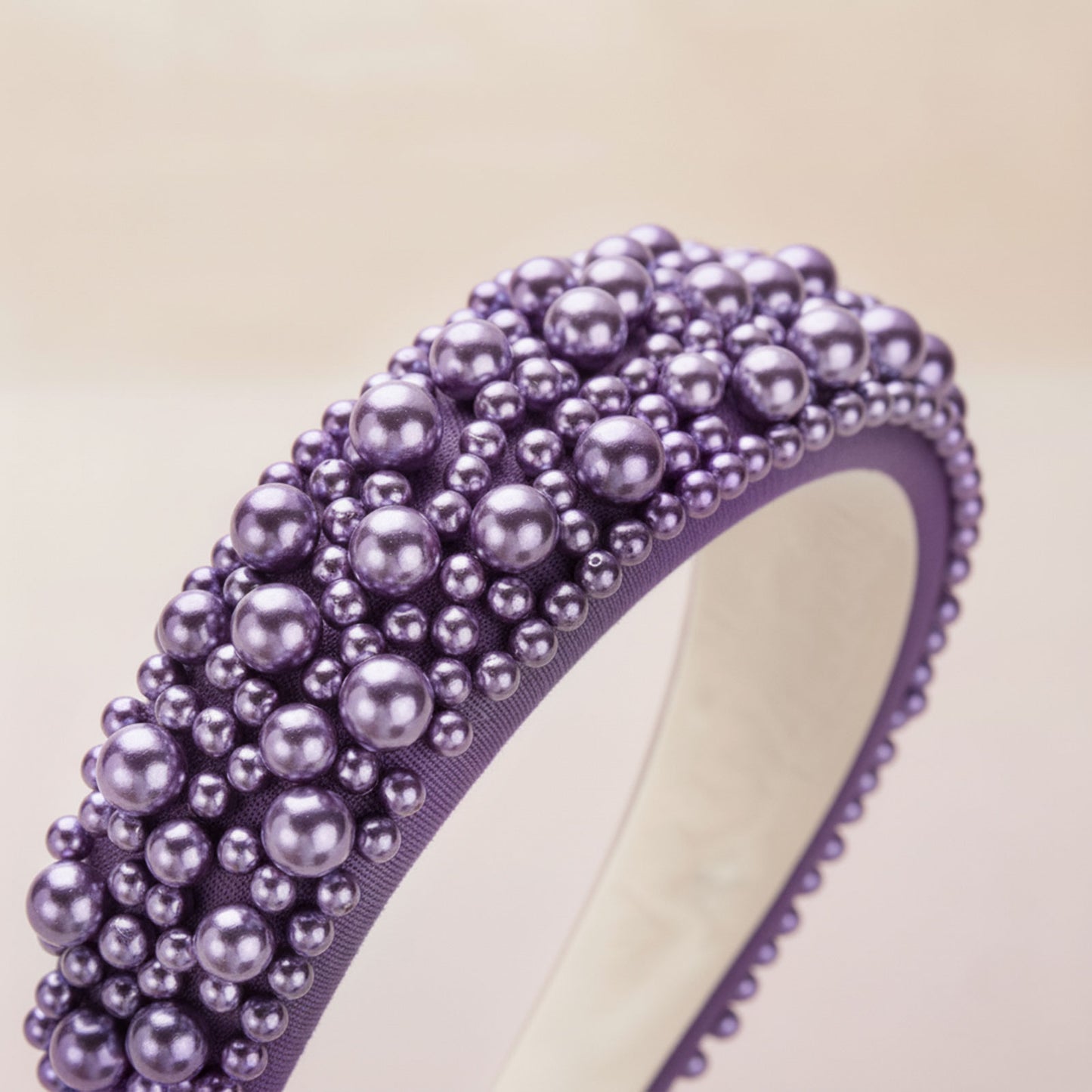 Serre-tête Large Nyssa Couronne de Perles Violet