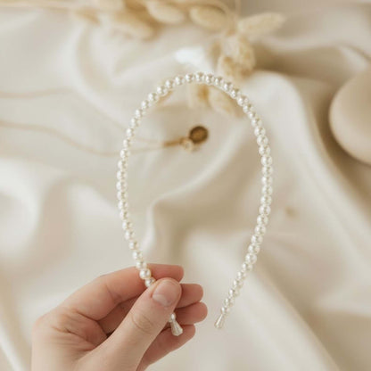 Serre-tête Fin Grâce Blanche en Perles Nacrées