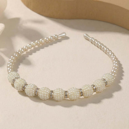 Serre-tête Fin Couronne Précieuse en Perles Texturées