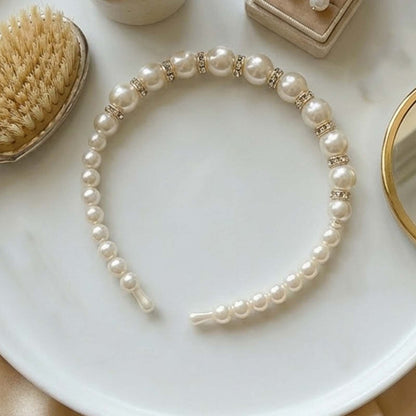 Serre-tête Fin Anneaux Cristal en Perles avec Strass