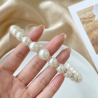Serre-tête Fin Anneaux Cristal en Perles avec Strass