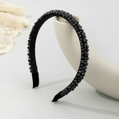 Serre-tête Bijou Onyx Perles Obsidiennes