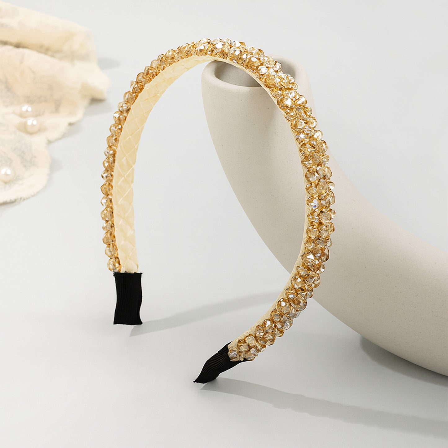 Serre-tête Bijou Onyx Cristaux Solaires