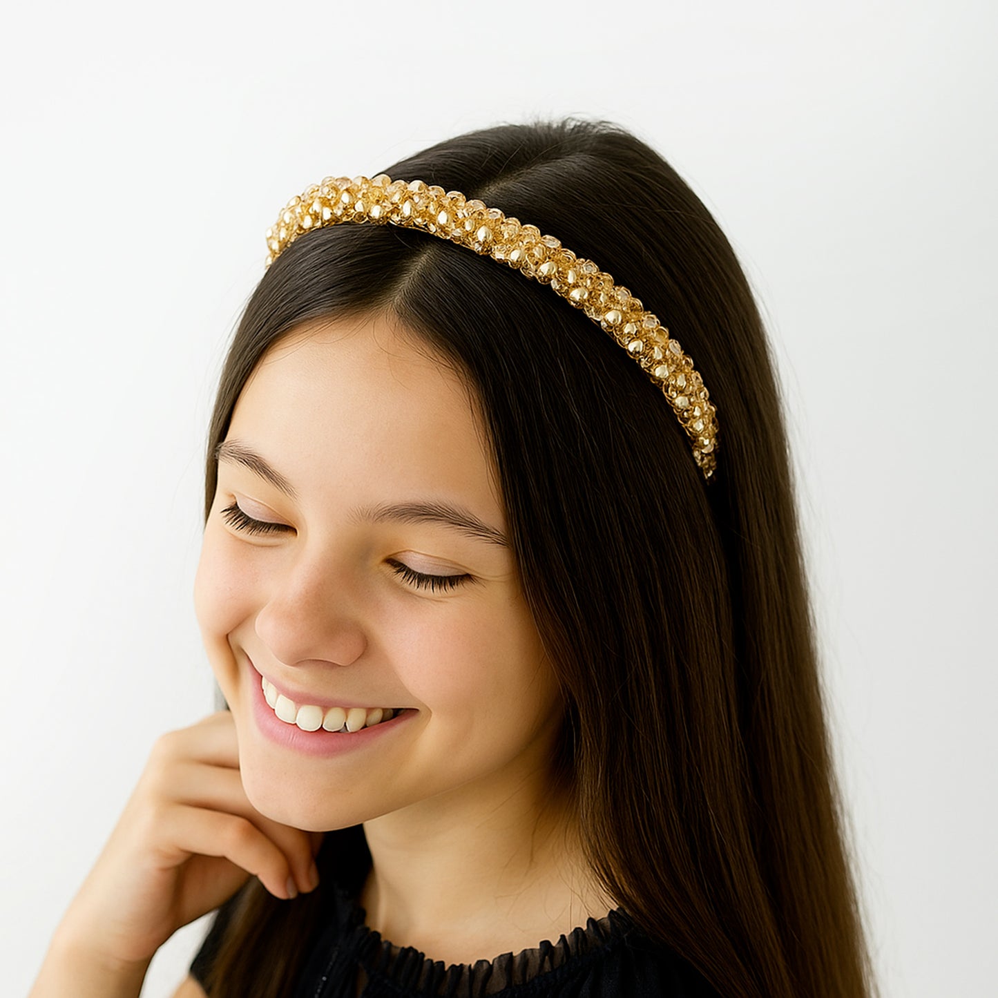 Serre-tête Bijou Onyx Cristaux Solaires