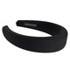 Serre-tête Large Laurel en Satin Coussiné Noir